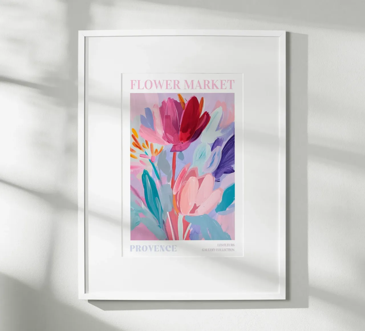 Stampe d'arte colorate astratte di fiori, opere d'arte floreali astratte poster con telaio in alluminio da Boheme