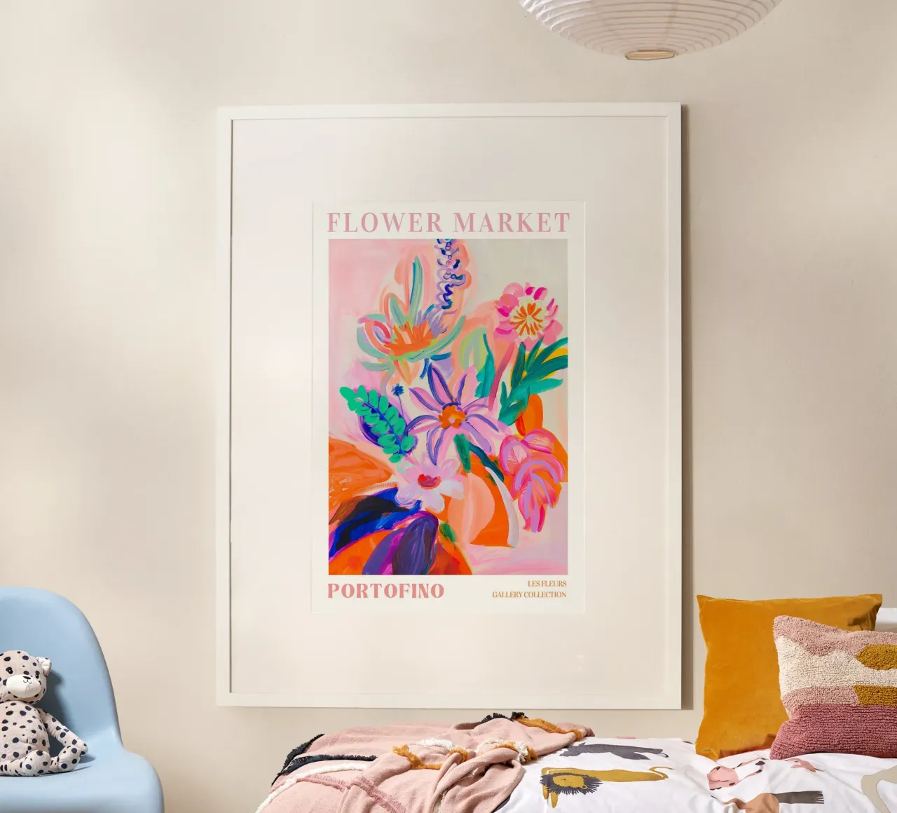 Poster del mercato dei fiori, stampe d'arte colorate astratte sui fiori poster da Boheme