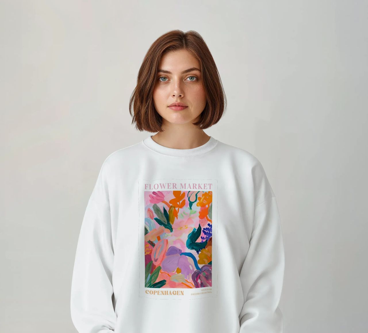 Bloemen Abstract Kleurrijke Kunstdrukken, Abstract Bloemenkunstwerk sweatshirt van Boheme