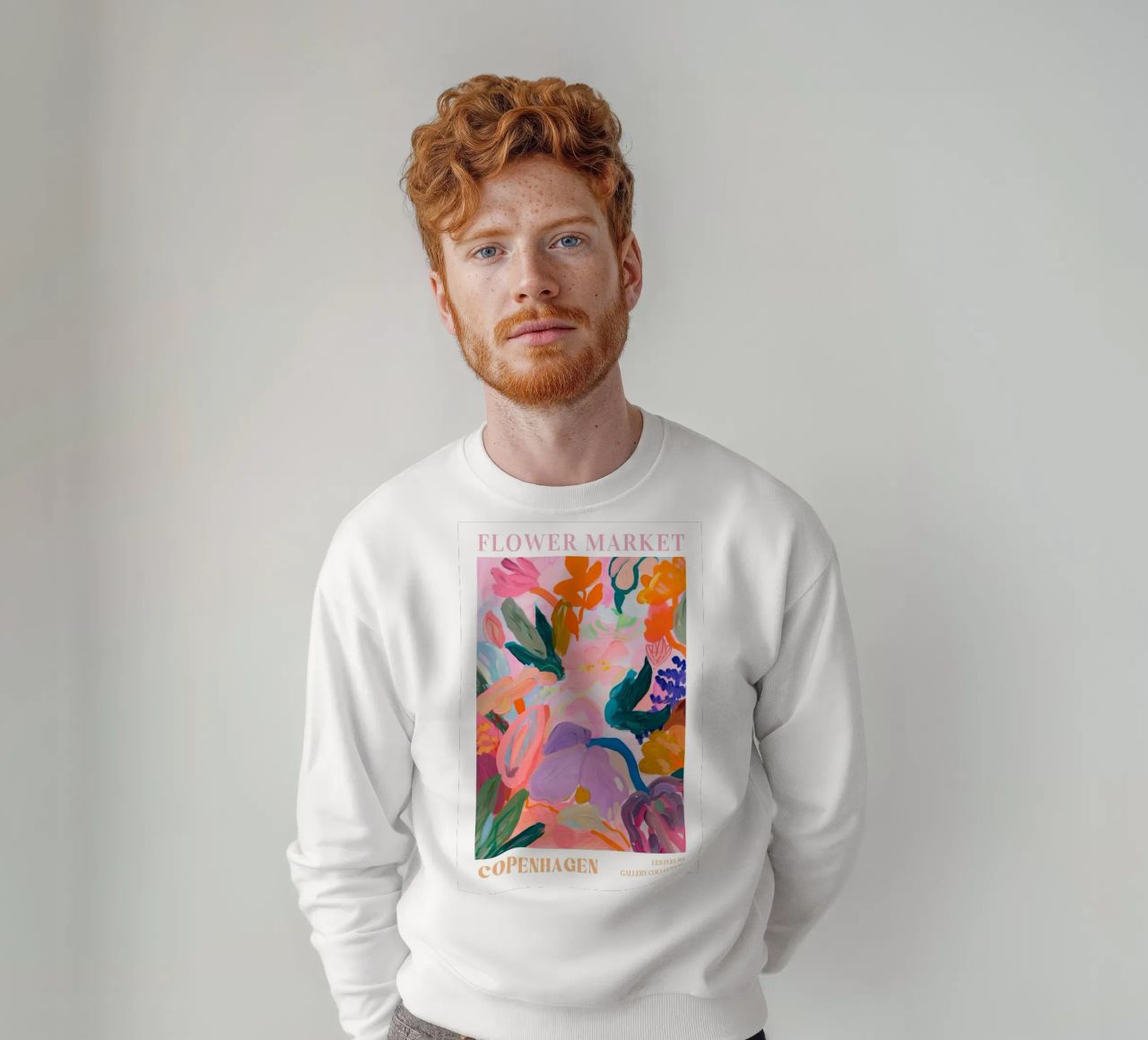 Bloemen Abstract Kleurrijke Kunstdrukken, Abstract Bloemenkunstwerk sweatshirt van Boheme