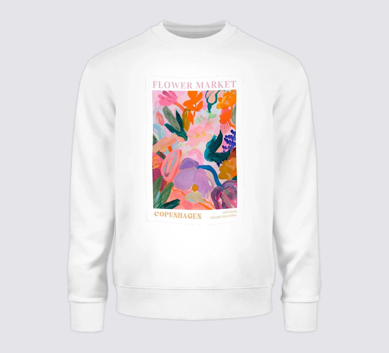 Bloemen Abstract Kleurrijke Kunstdrukken, Abstract Bloemenkunstwerk sweatshirt van Boheme