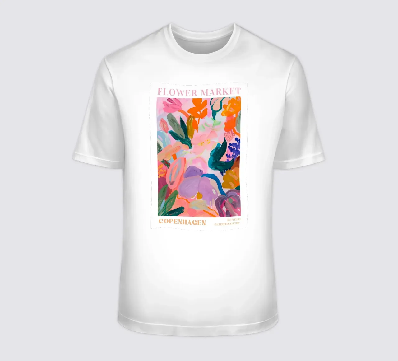 Stampe d'arte colorate astratte di fiori, opere d'arte floreali astratte t-shirt da Boheme