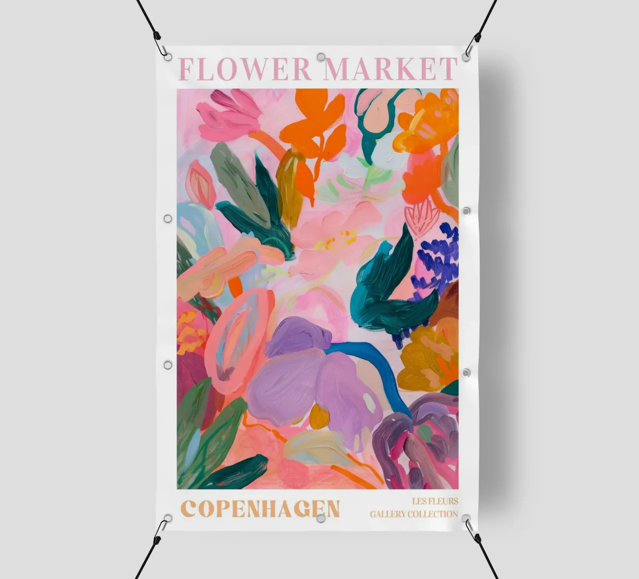 Stampe d'arte colorate astratte di fiori, opere d'arte floreali astratte telo in pvc da Boheme