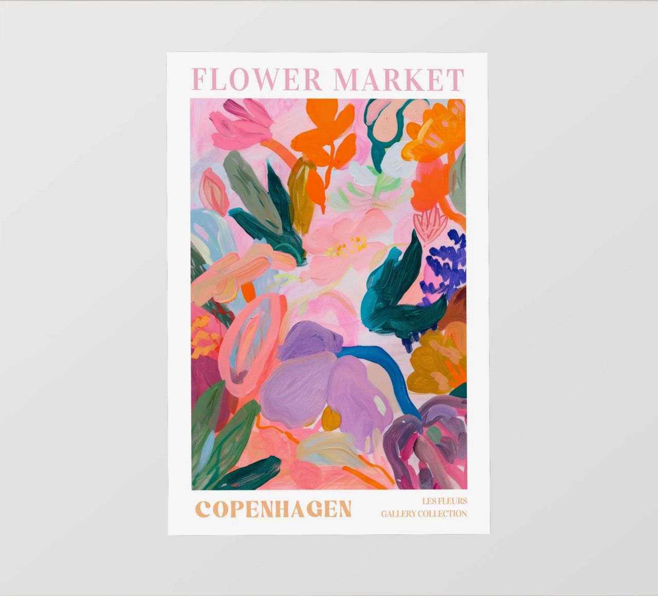 Bloemen Abstract Kleurrijke Kunstdrukken, Abstract Bloemenkunstwerk pvc-zeil van Boheme