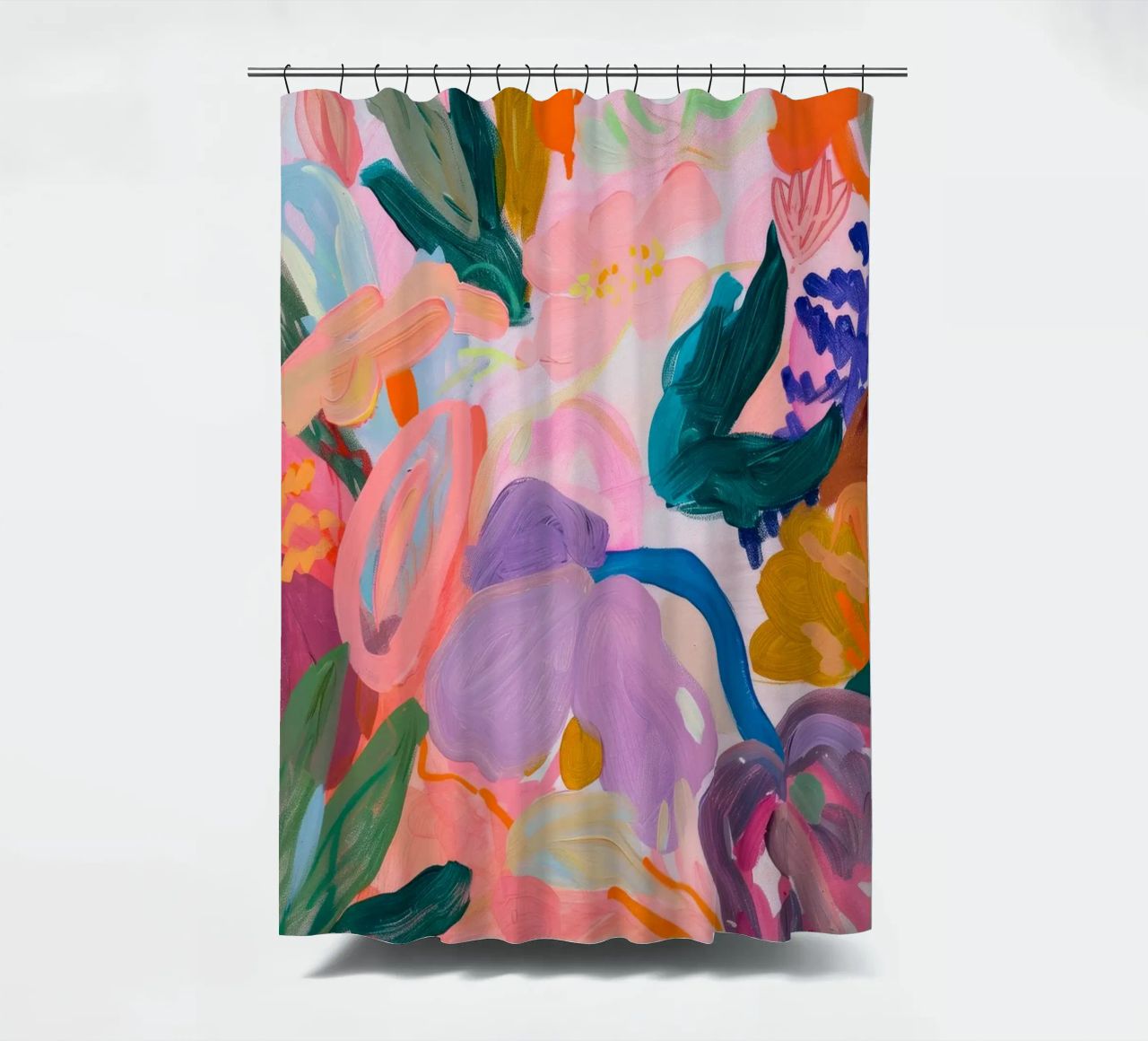 Bloemen Abstract Kleurrijke Kunstdrukken, Abstract Bloemenkunstwerk douchegordijn van Boheme