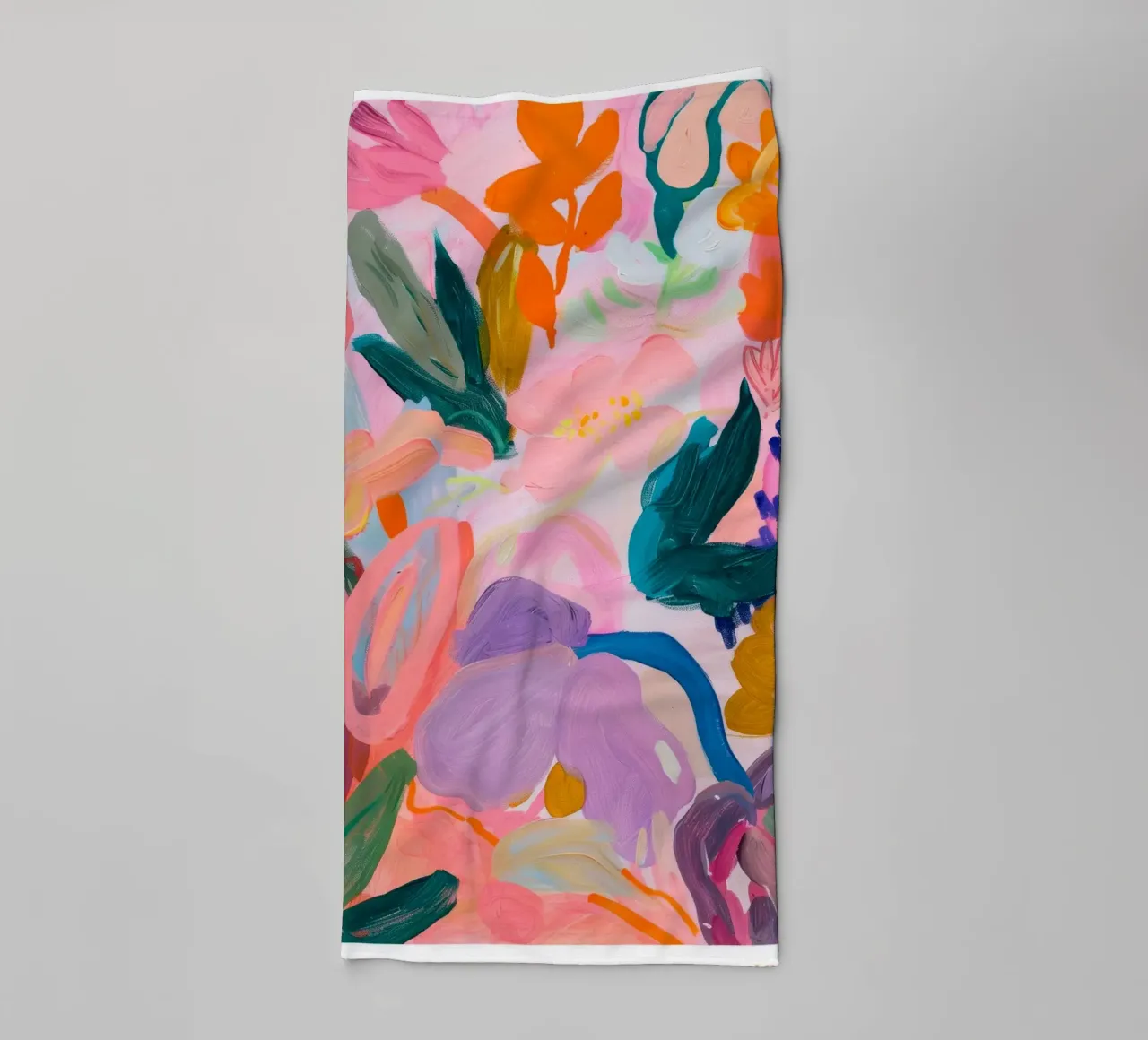 Stampe d'arte colorate astratte di fiori, opere d'arte floreali astratte asciugamano da bagno da Boheme