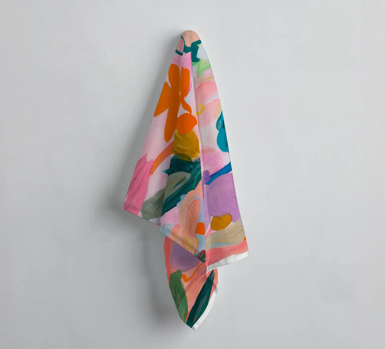 Stampe d'arte colorate astratte di fiori, opere d'arte floreali astratte asciugamano da bagno da Boheme