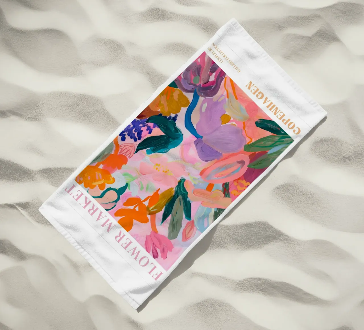 Stampe d'arte colorate astratte di fiori, opere d'arte floreali astratte telo mare da Boheme