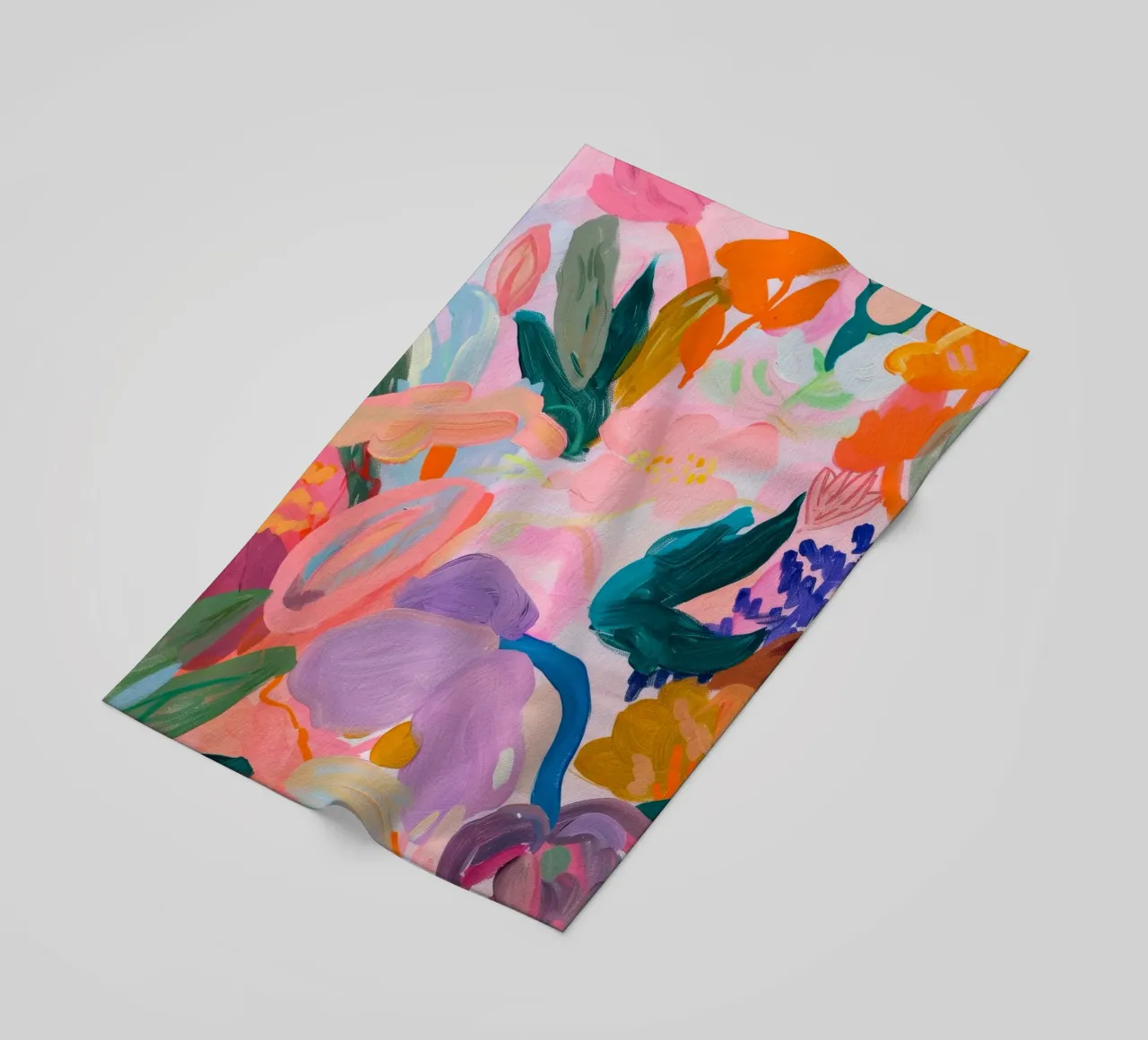 Stampe d'arte colorate astratte di fiori, opere d'arte floreali astratte telo mare da Boheme