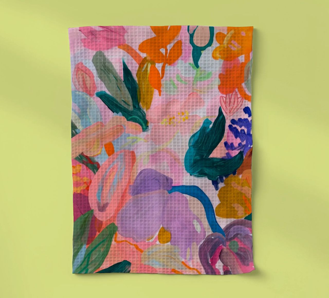 Bloemen Abstract Kleurrijke Kunstdrukken, Abstract Bloemenkunstwerk theedoek van Boheme