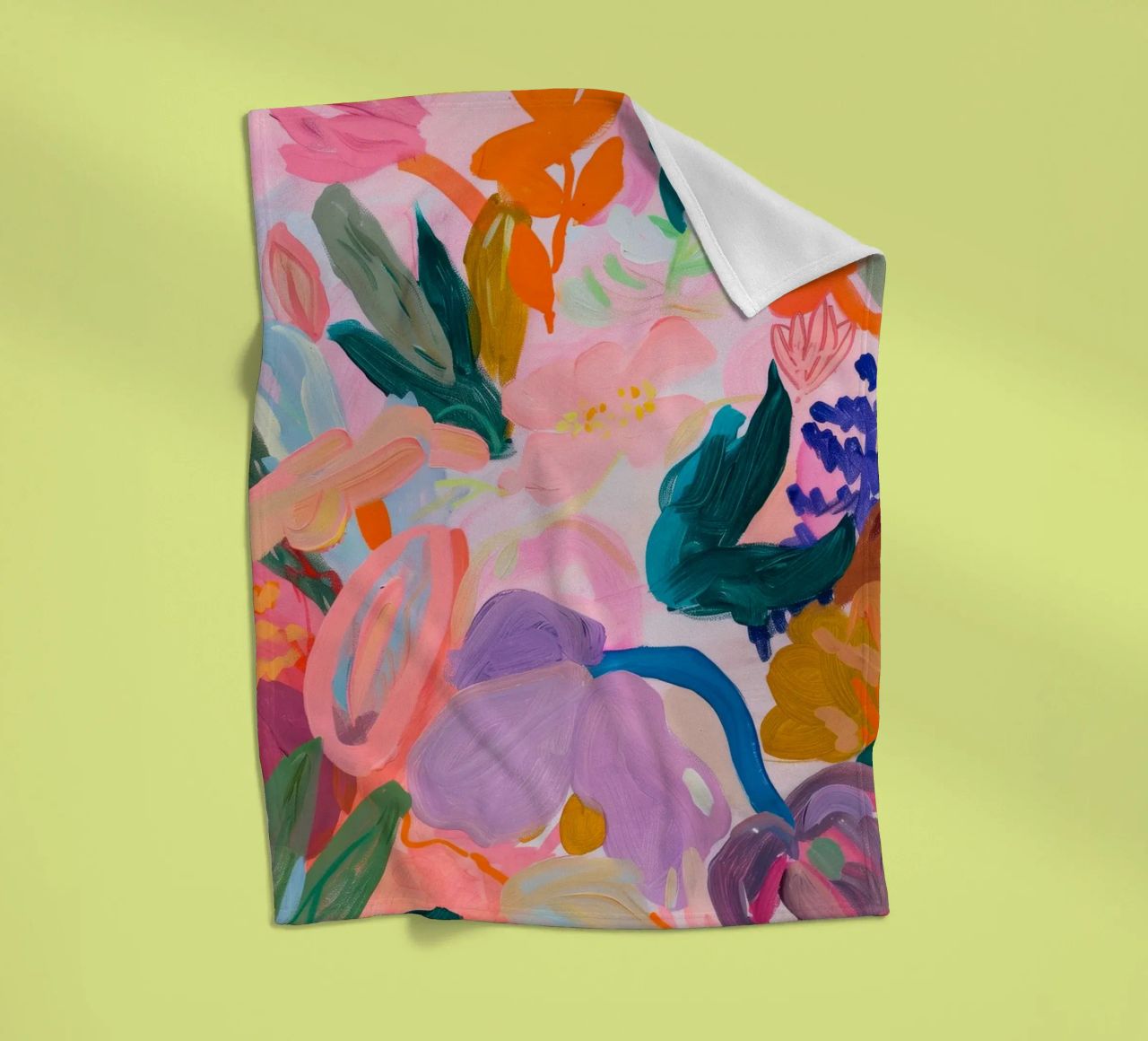 Bloemen Abstract Kleurrijke Kunstdrukken, Abstract Bloemenkunstwerk fleecedeken van Boheme