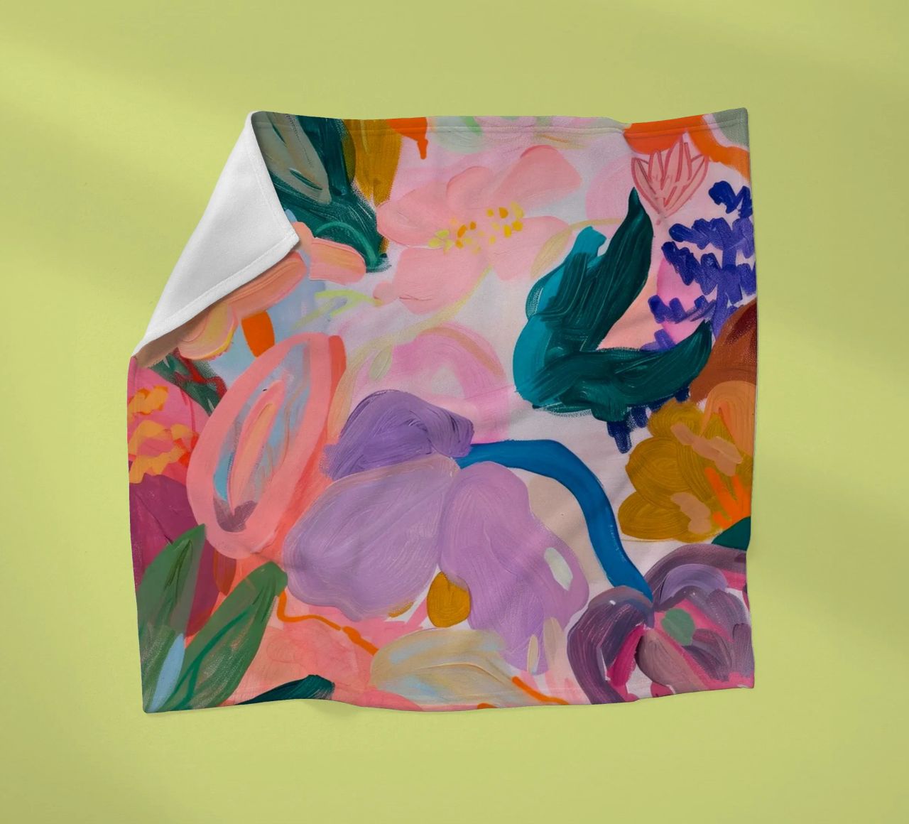 Bloemen Abstract Kleurrijke Kunstdrukken, Abstract Bloemenkunstwerk fleecedeken van Boheme