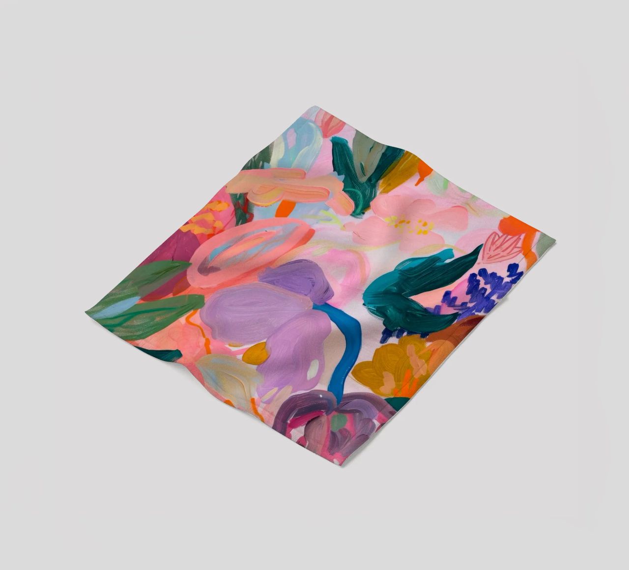 Bloemen Abstract Kleurrijke Kunstdrukken, Abstract Bloemenkunstwerk fleecedeken van Boheme