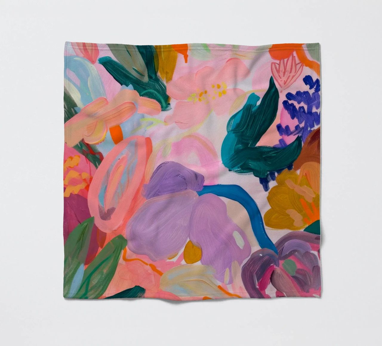 Bloemen Abstract Kleurrijke Kunstdrukken, Abstract Bloemenkunstwerk fleecedeken van Boheme