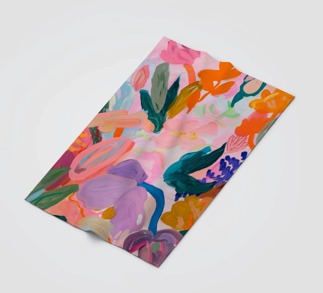 Bloemen Abstract Kleurrijke Kunstdrukken, Abstract Bloemenkunstwerk fleecedeken van Boheme