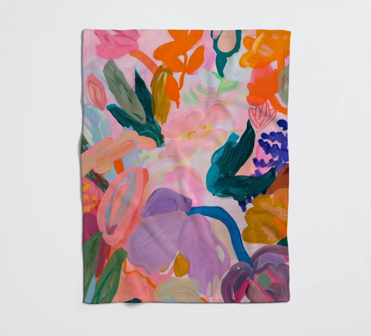 Bloemen Abstract Kleurrijke Kunstdrukken, Abstract Bloemenkunstwerk fleecedeken van Boheme