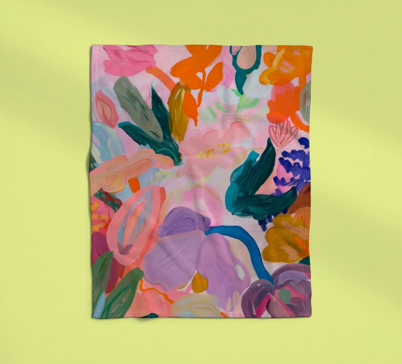 Bloemen Abstract Kleurrijke Kunstdrukken, Abstract Bloemenkunstwerk fleecedeken van Boheme