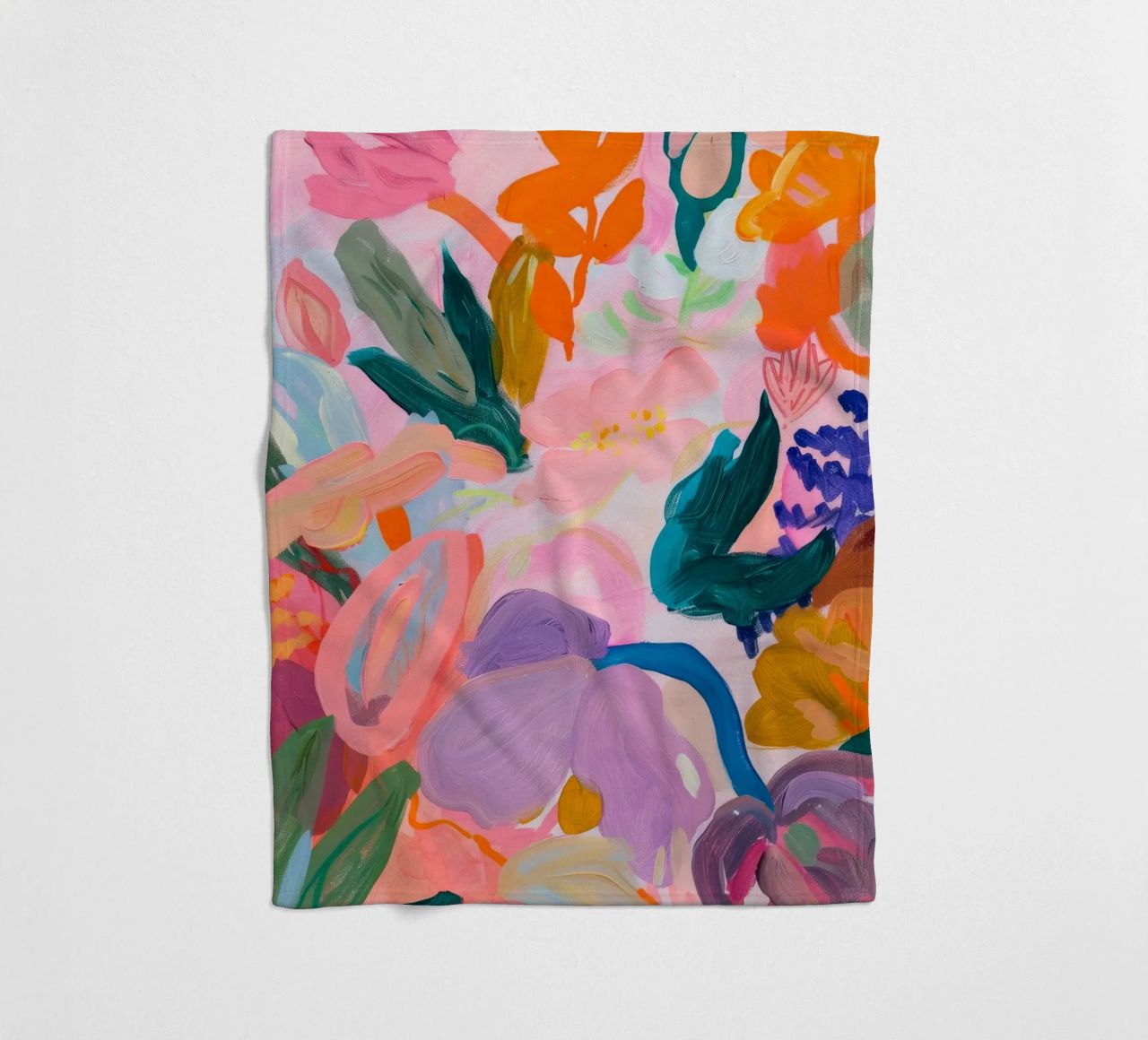Bloemen Abstract Kleurrijke Kunstdrukken, Abstract Bloemenkunstwerk fleecedeken van Boheme