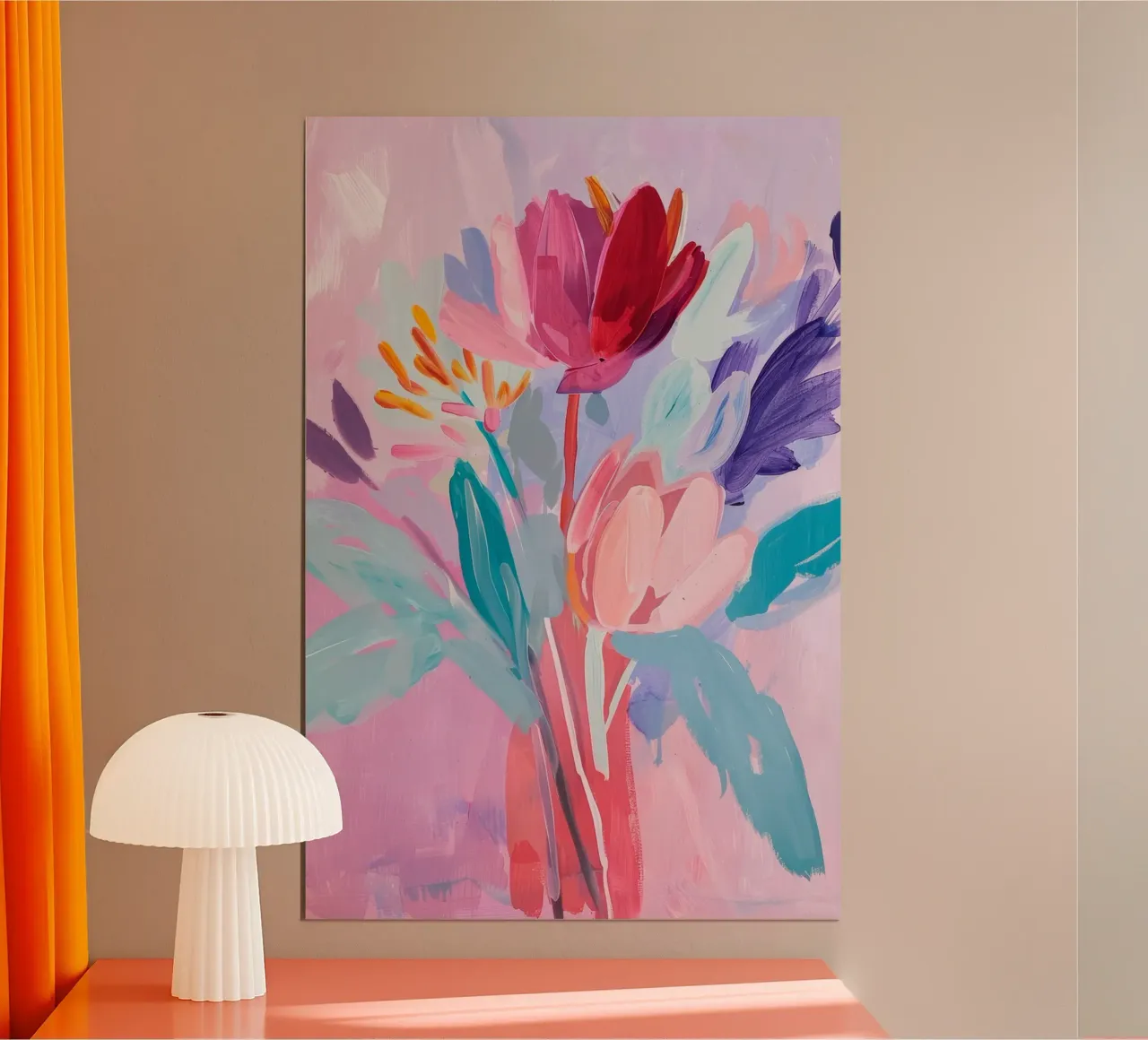 Bloemenprint, Bloemenkunstwerk, Abstracte bloemen poster van Boheme