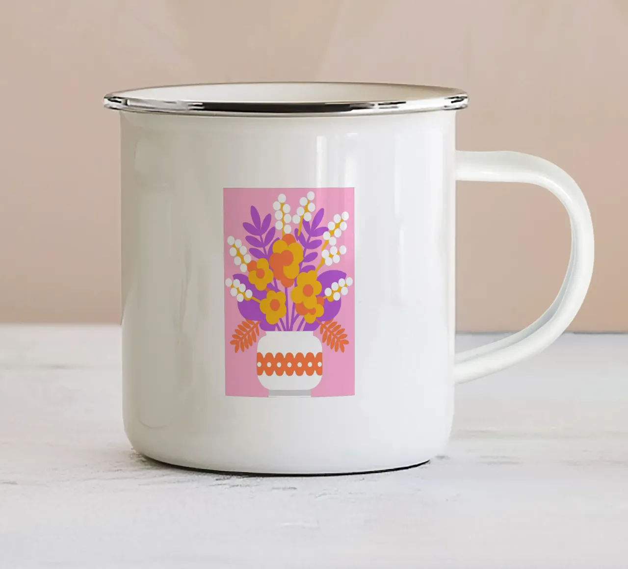 Fiori in vaso tazza in smalto da FLOWER PLACE SHOP