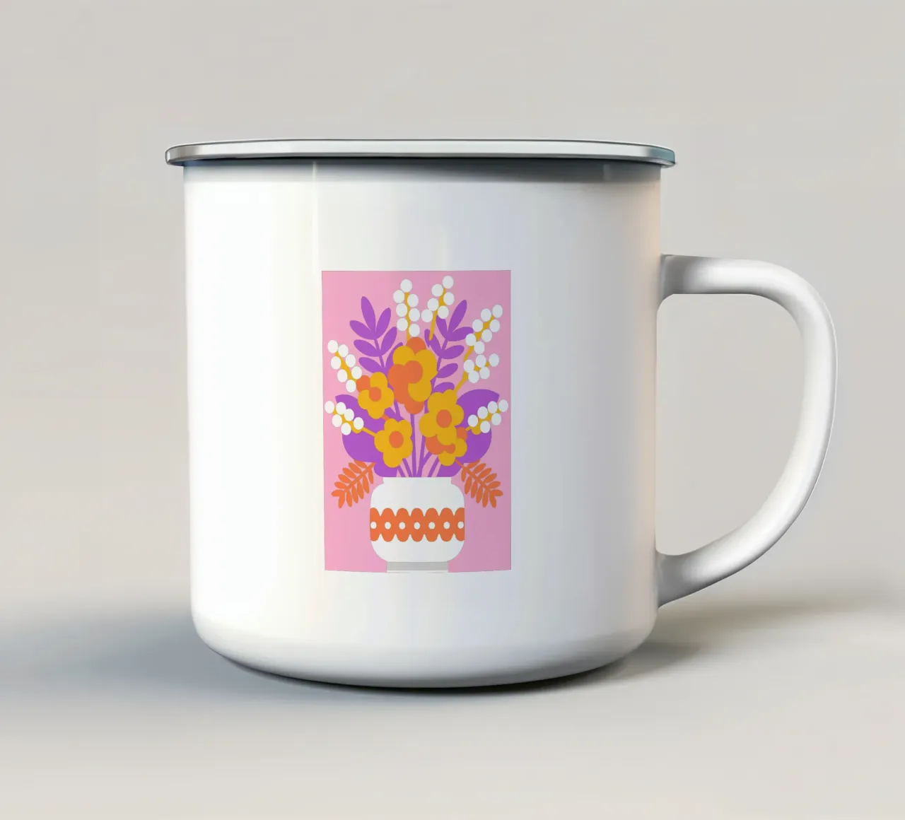 Fiori in vaso tazza in smalto da FLOWER PLACE SHOP