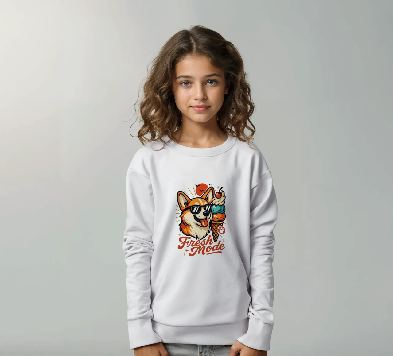 Helado Corgi Modo Fresco sudadera para niño de LM2KONE