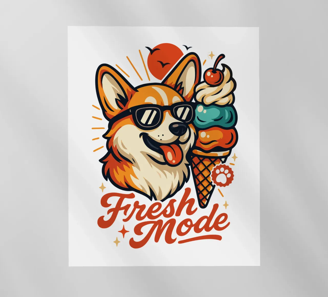 Helado Corgi Modo Fresco lámina retroiluminada de LM2KONE