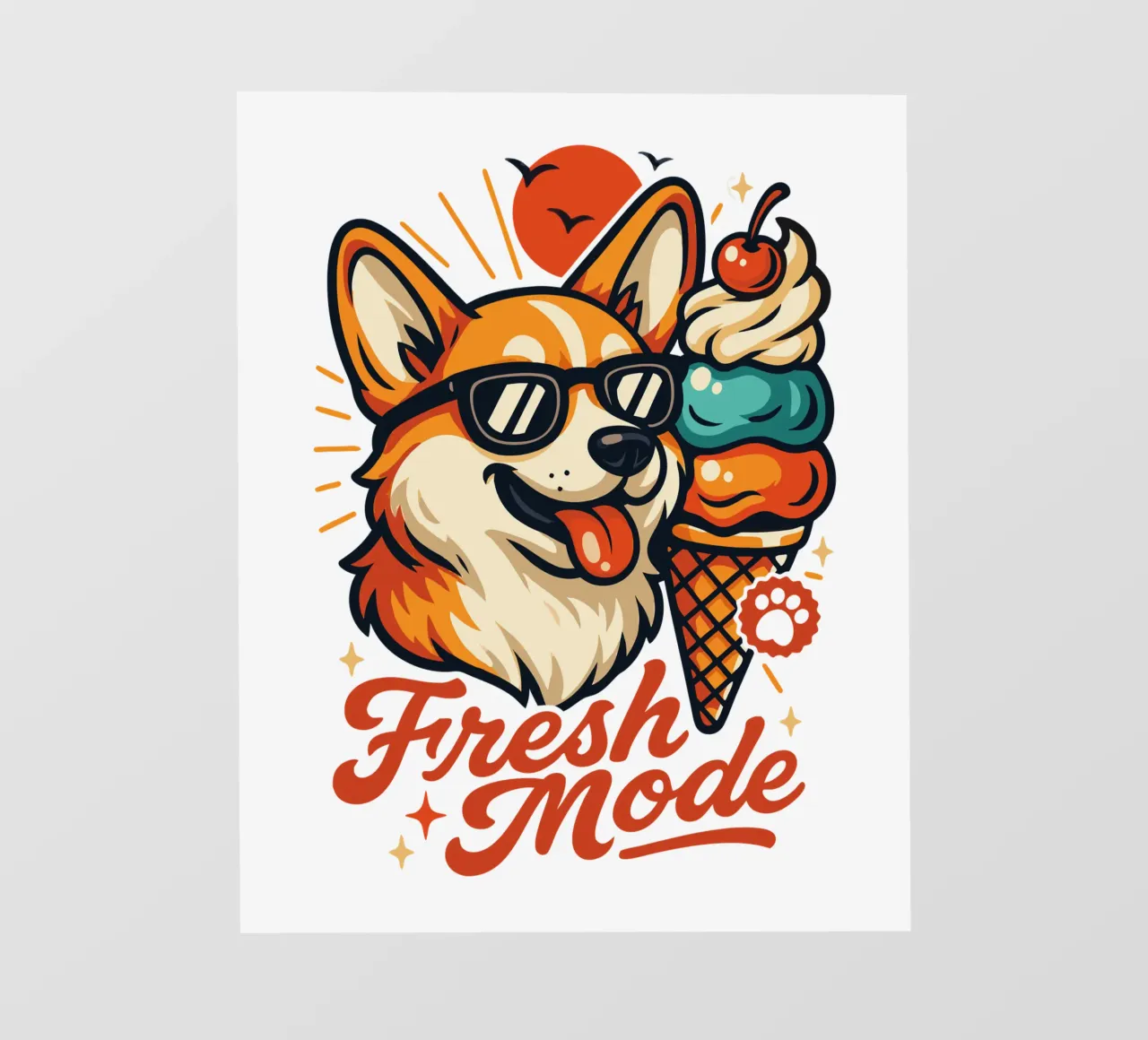 Helado Corgi Modo Fresco lámina retroiluminada de LM2KONE