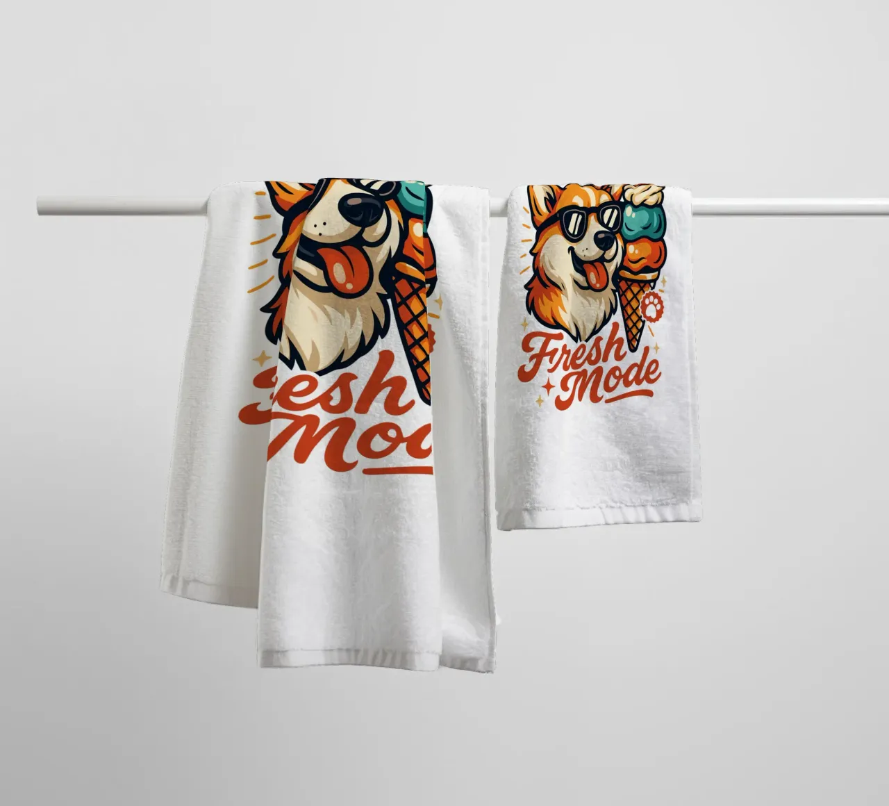 Helado Corgi Modo Fresco toalla de baño de LM2KONE