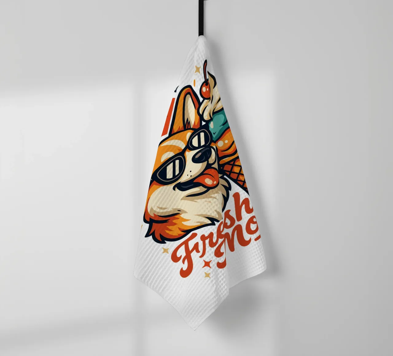Helado Corgi Modo Fresco paño de cocina de LM2KONE