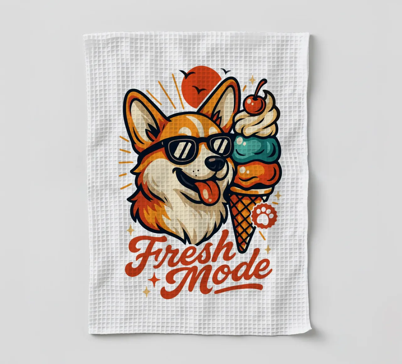 Helado Corgi Modo Fresco paño de cocina de LM2KONE
