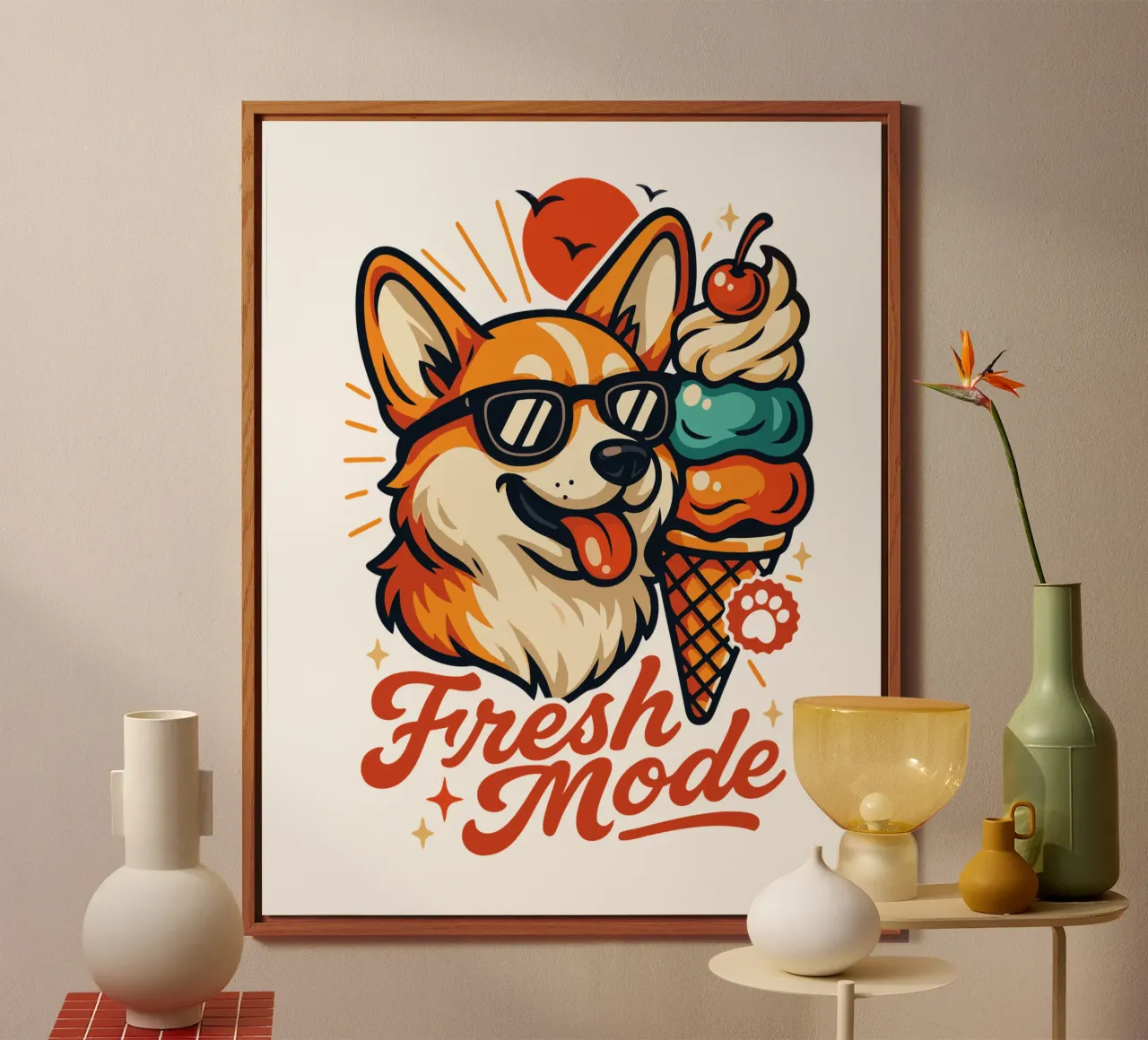 Gelato Corgi Fresh Mode alluminio dibond da LM2KONE