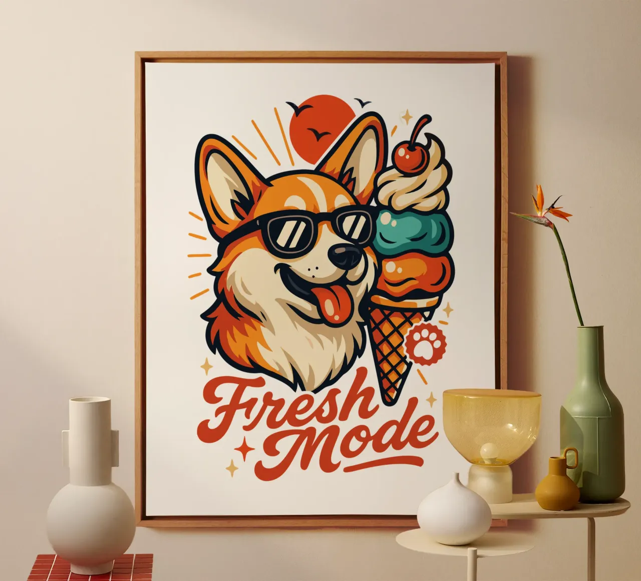 IJs Corgi Verse Modus canvas van LM2KONE