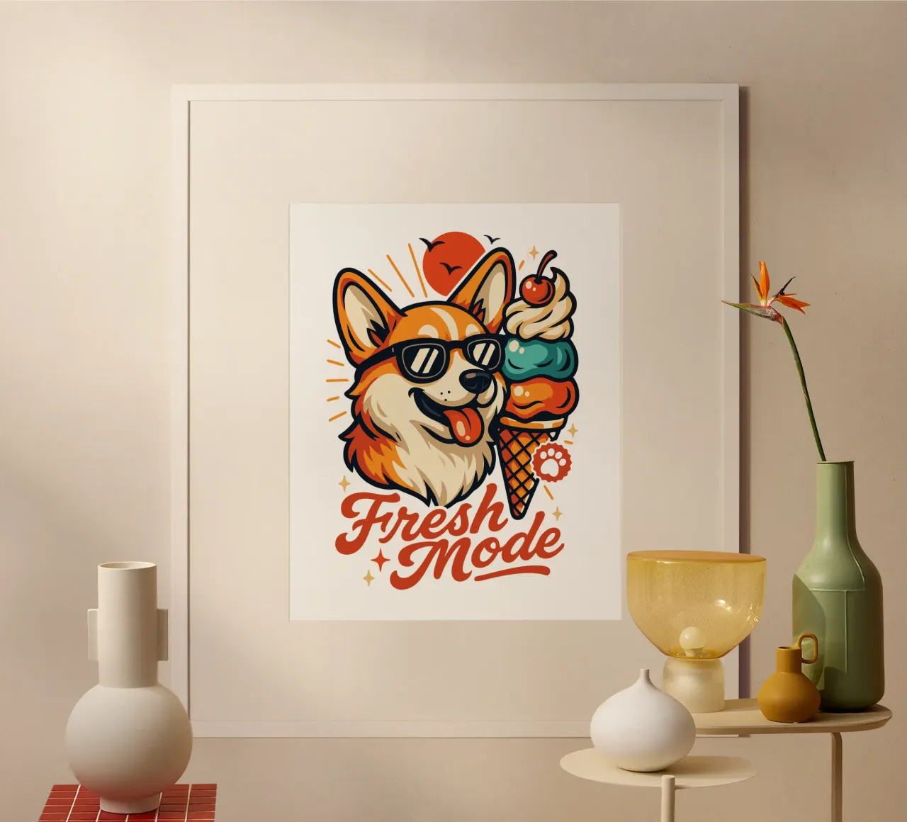 Helado Corgi Modo Fresco hahnemühle de LM2KONE