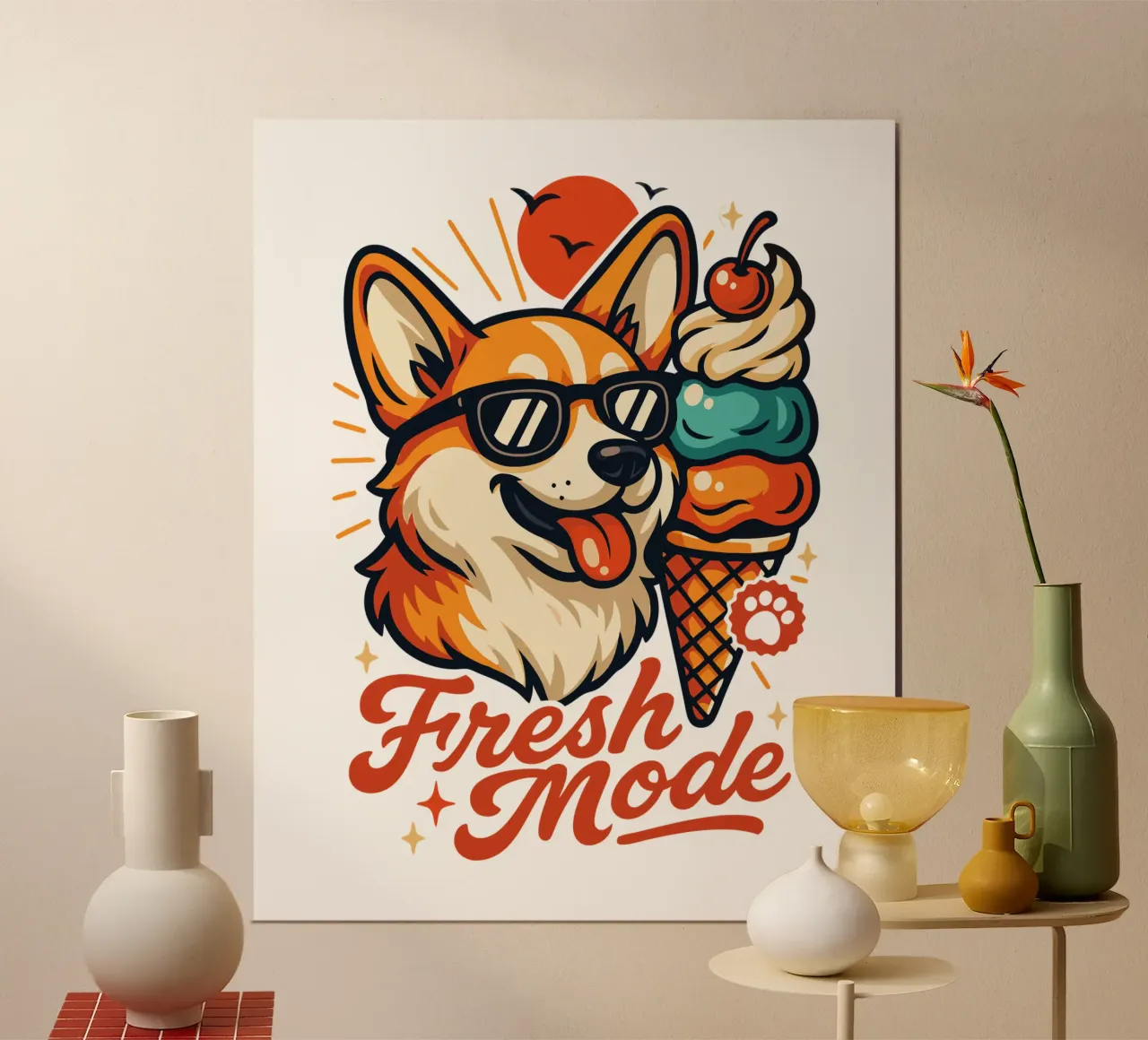 Helado Corgi Modo Fresco hahnemühle de LM2KONE