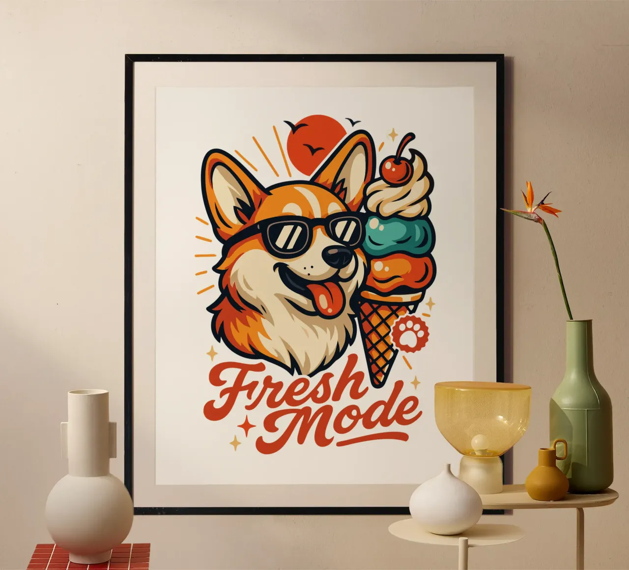 Helado Corgi Modo Fresco hahnemühle de LM2KONE