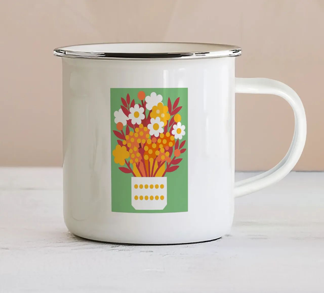 Fiori in vaso tazza in smalto da FLOWER PLACE SHOP