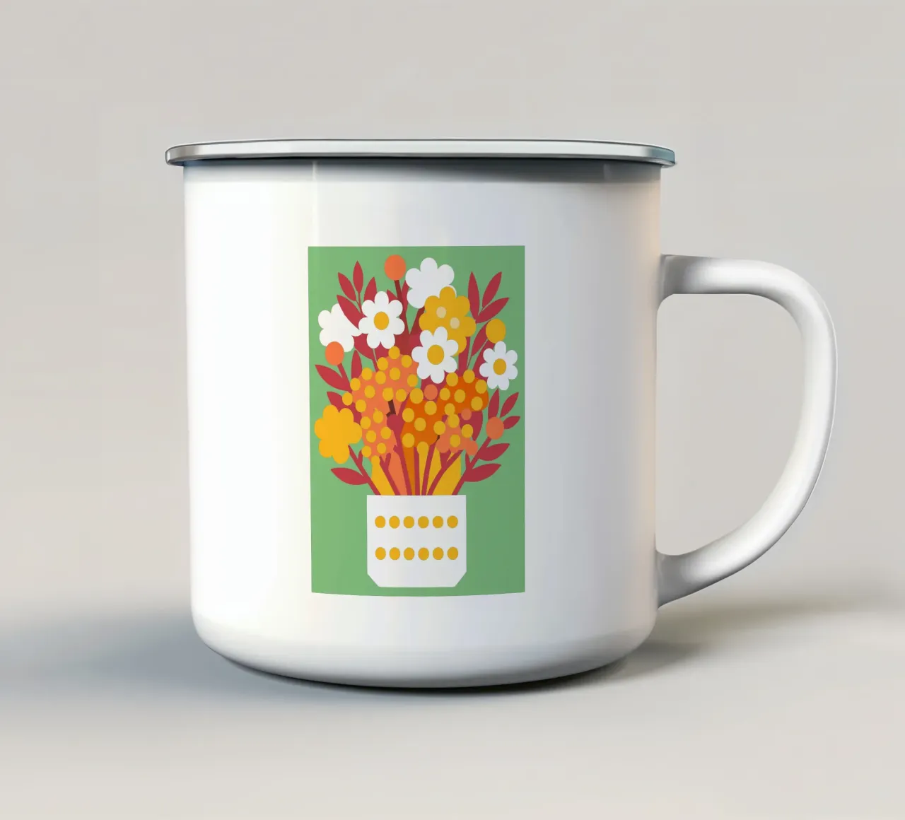 Fiori in vaso tazza in smalto da FLOWER PLACE SHOP