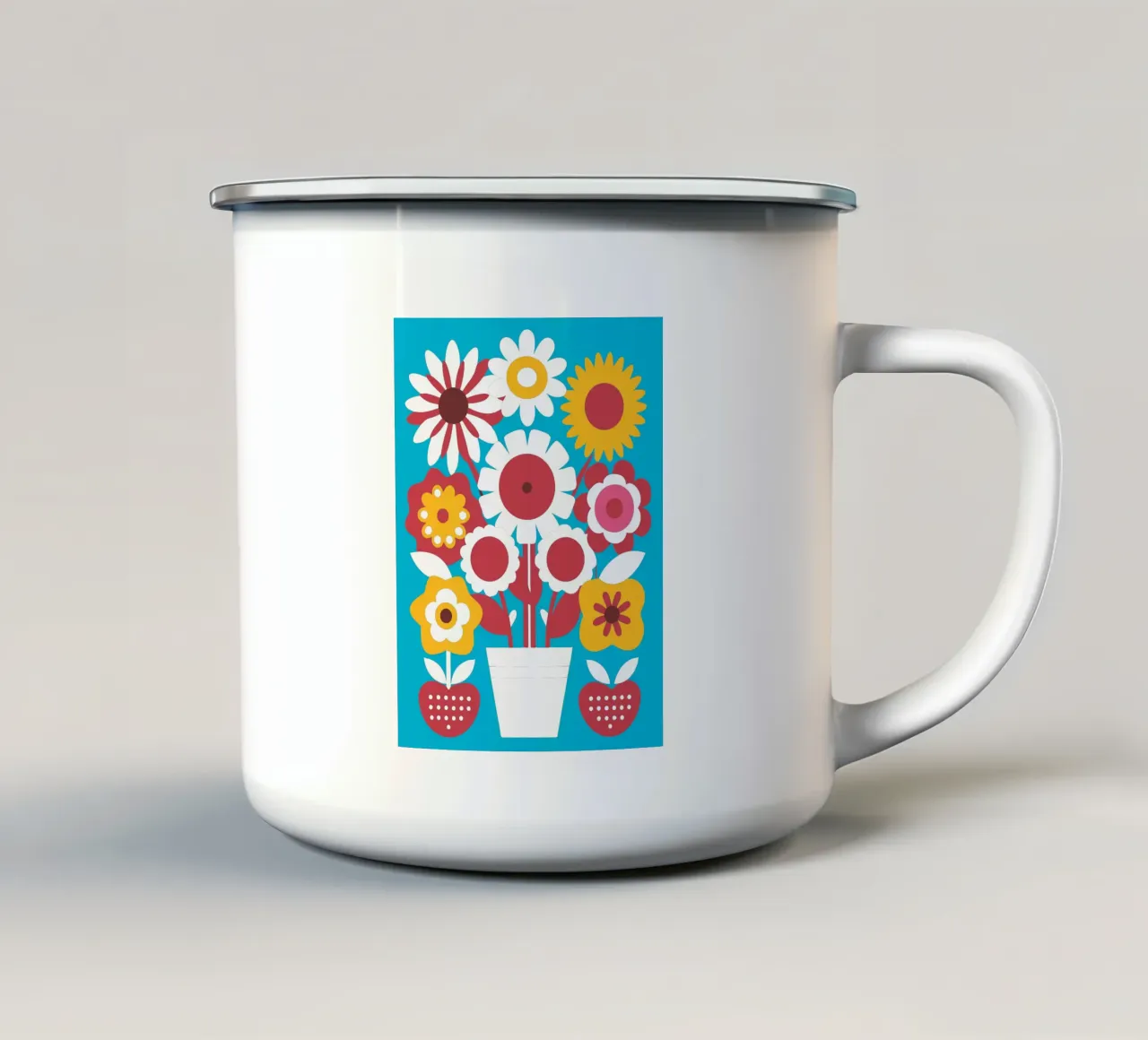 Fiori in vaso tazza in smalto da FLOWER PLACE SHOP