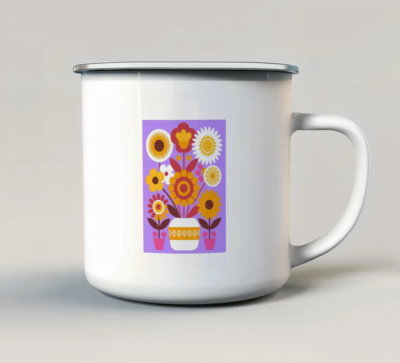 Fiori in vaso tazza in smalto da FLOWER PLACE SHOP