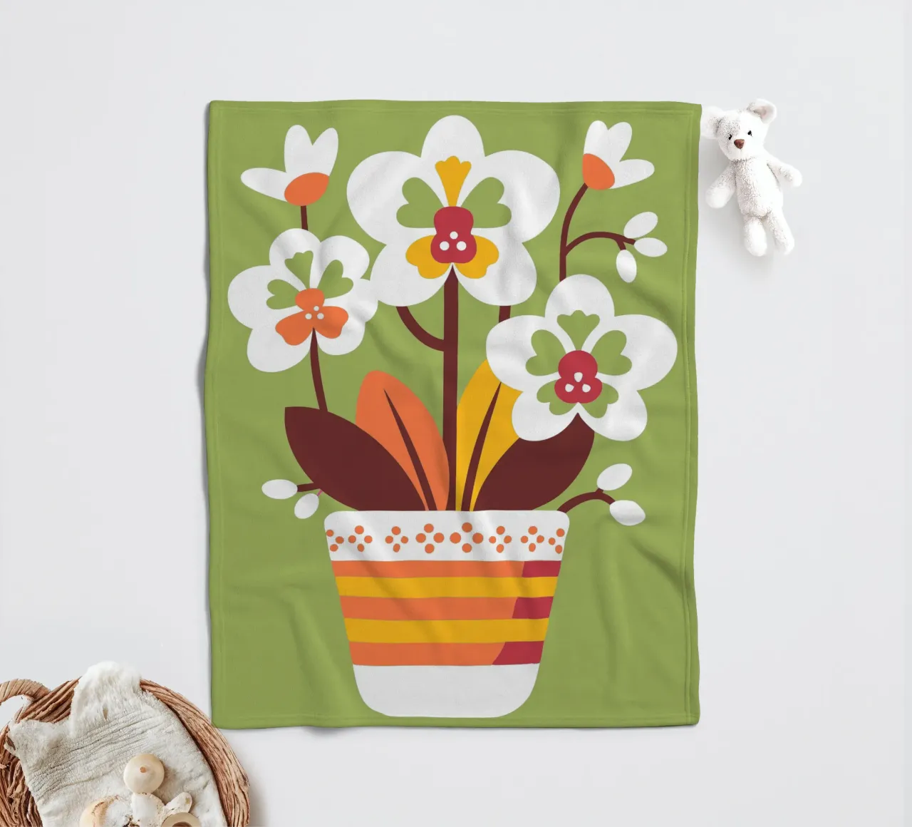 Orchidea in vaso coperta in pile da FLOWER PLACE SHOP
