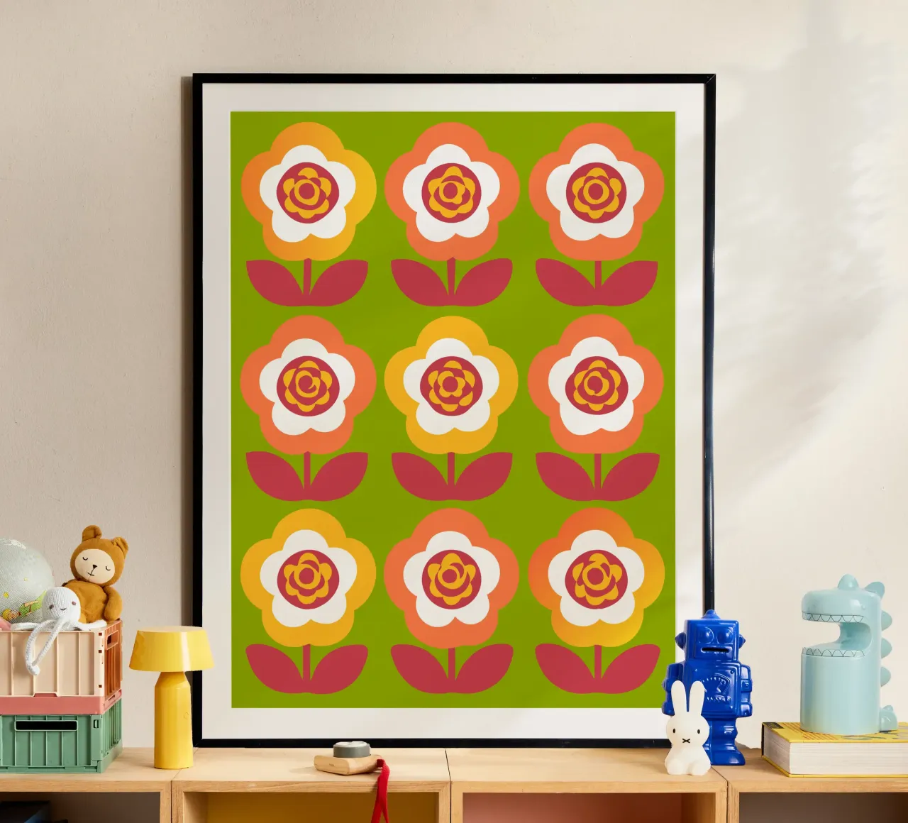 Fiore di rosa Pettern poster da FLOWER PLACE SHOP