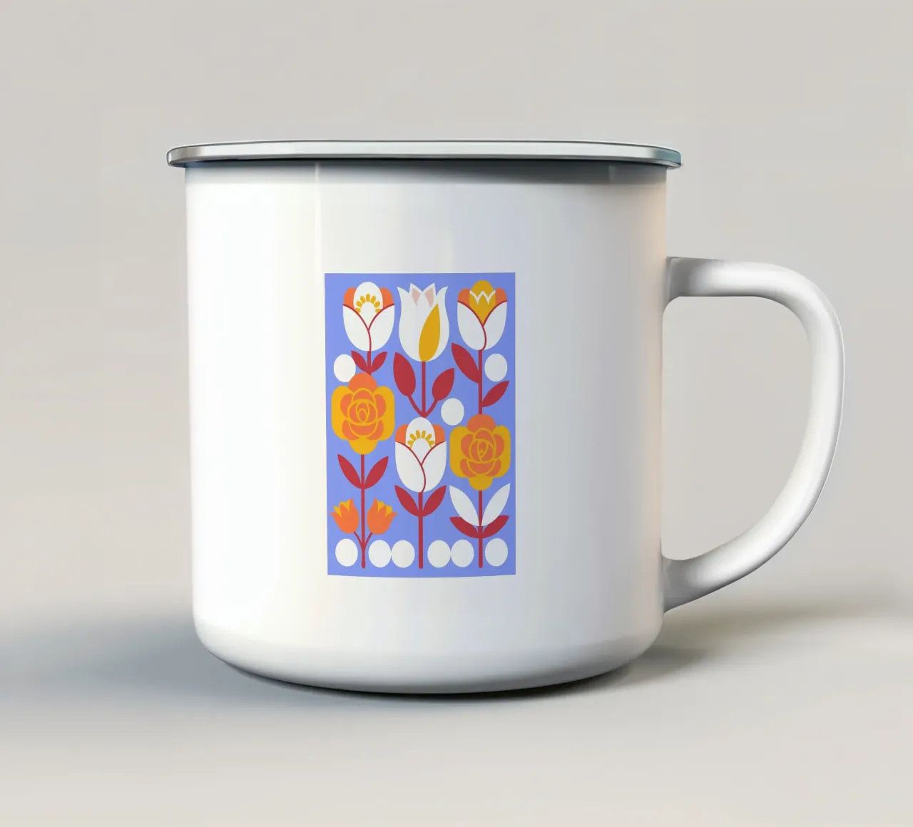 Fiore di rosa Pettern tazza in smalto da FLOWER PLACE SHOP