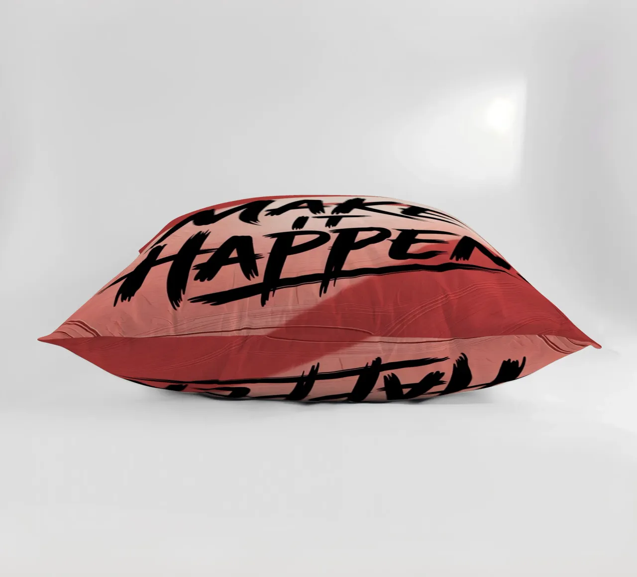 Make It Happen – Red Textured Motivational Poster decorative cushion by logic