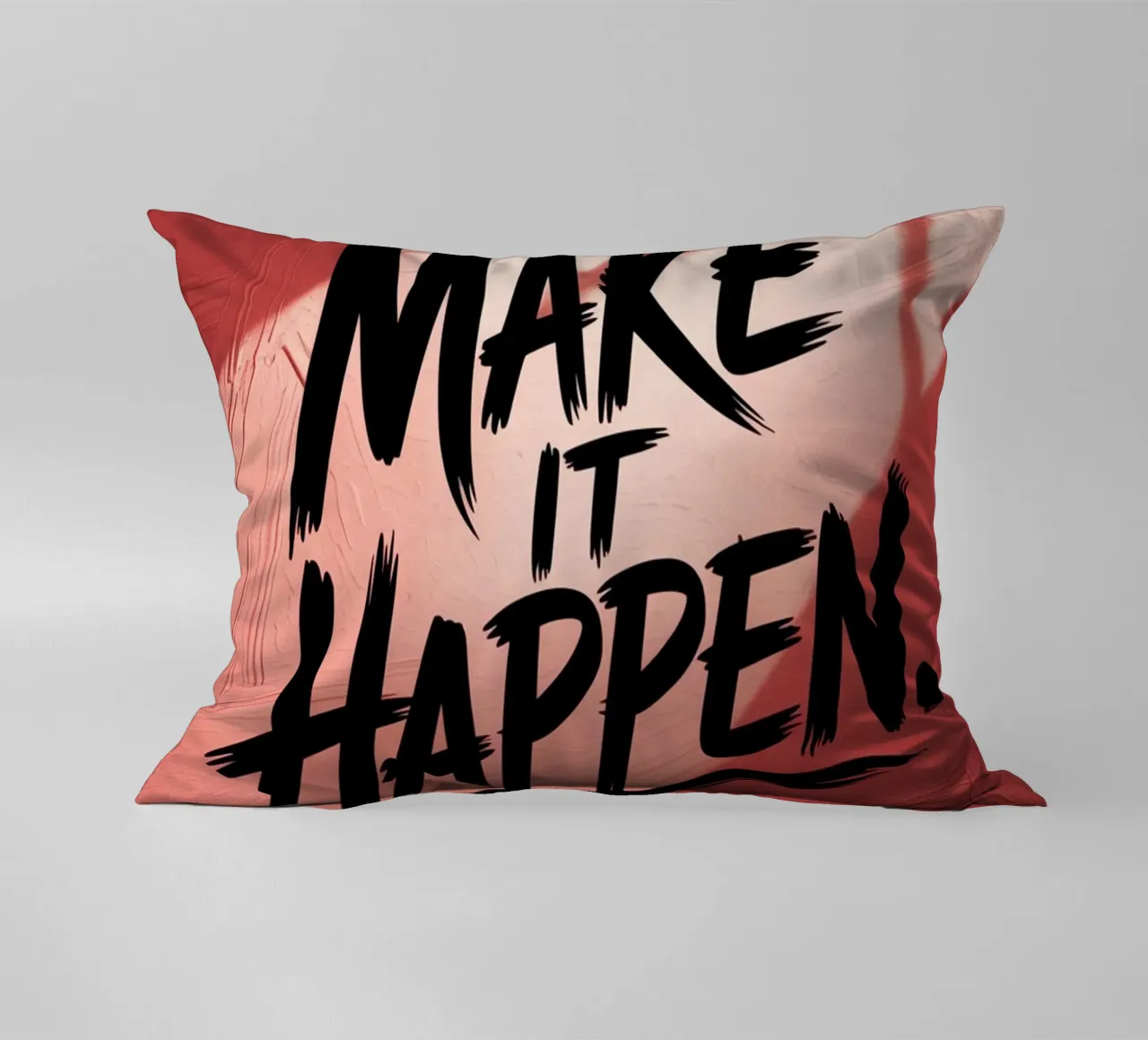 Make It Happen – Red Textured Motivational Poster decorative cushion by logic