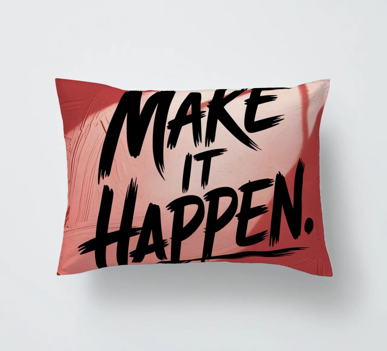 Make It Happen – Red Textured Motivational Poster decorative cushion by logic