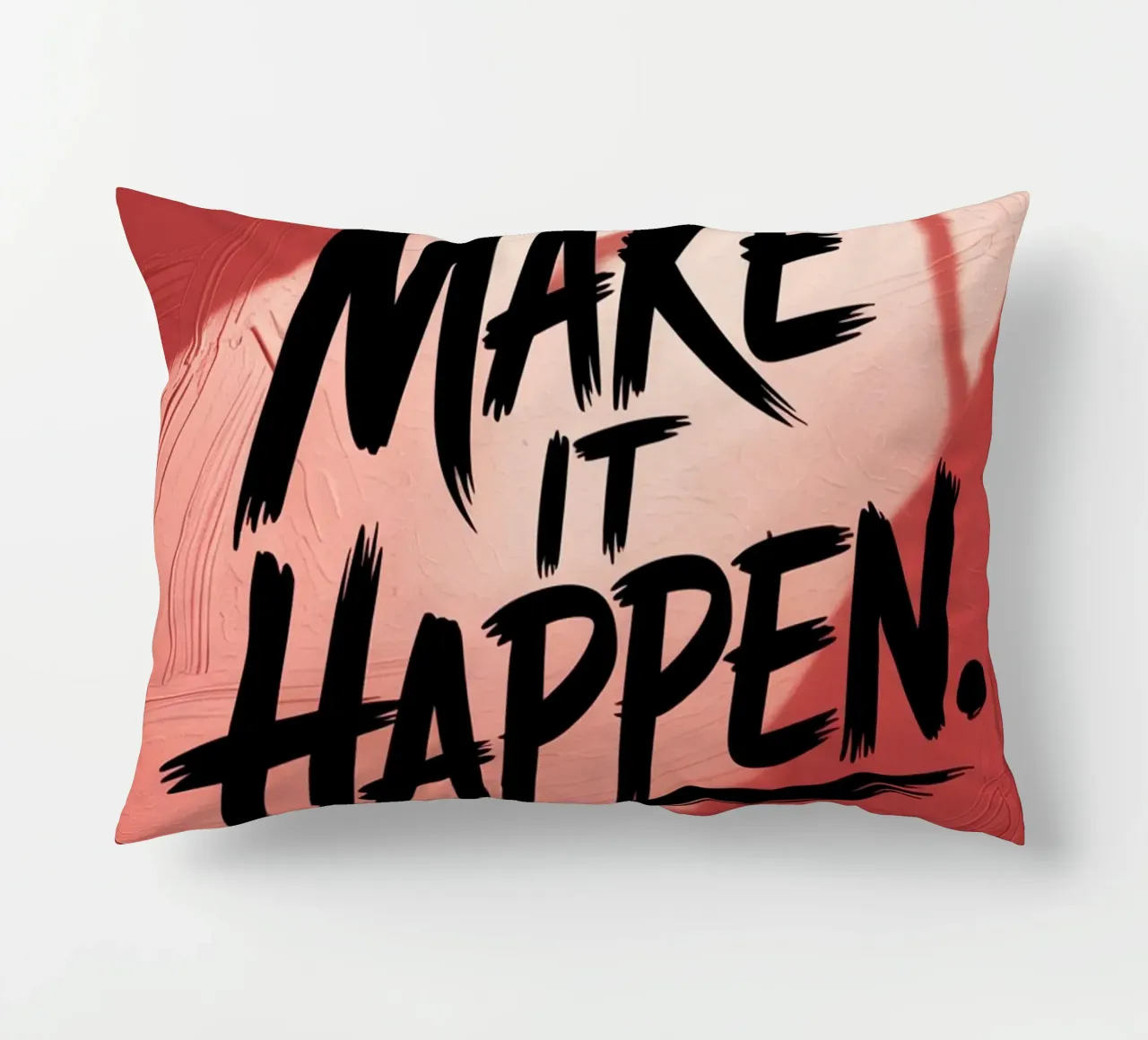 Make It Happen – Red Textured Motivational Poster decorative cushion by logic