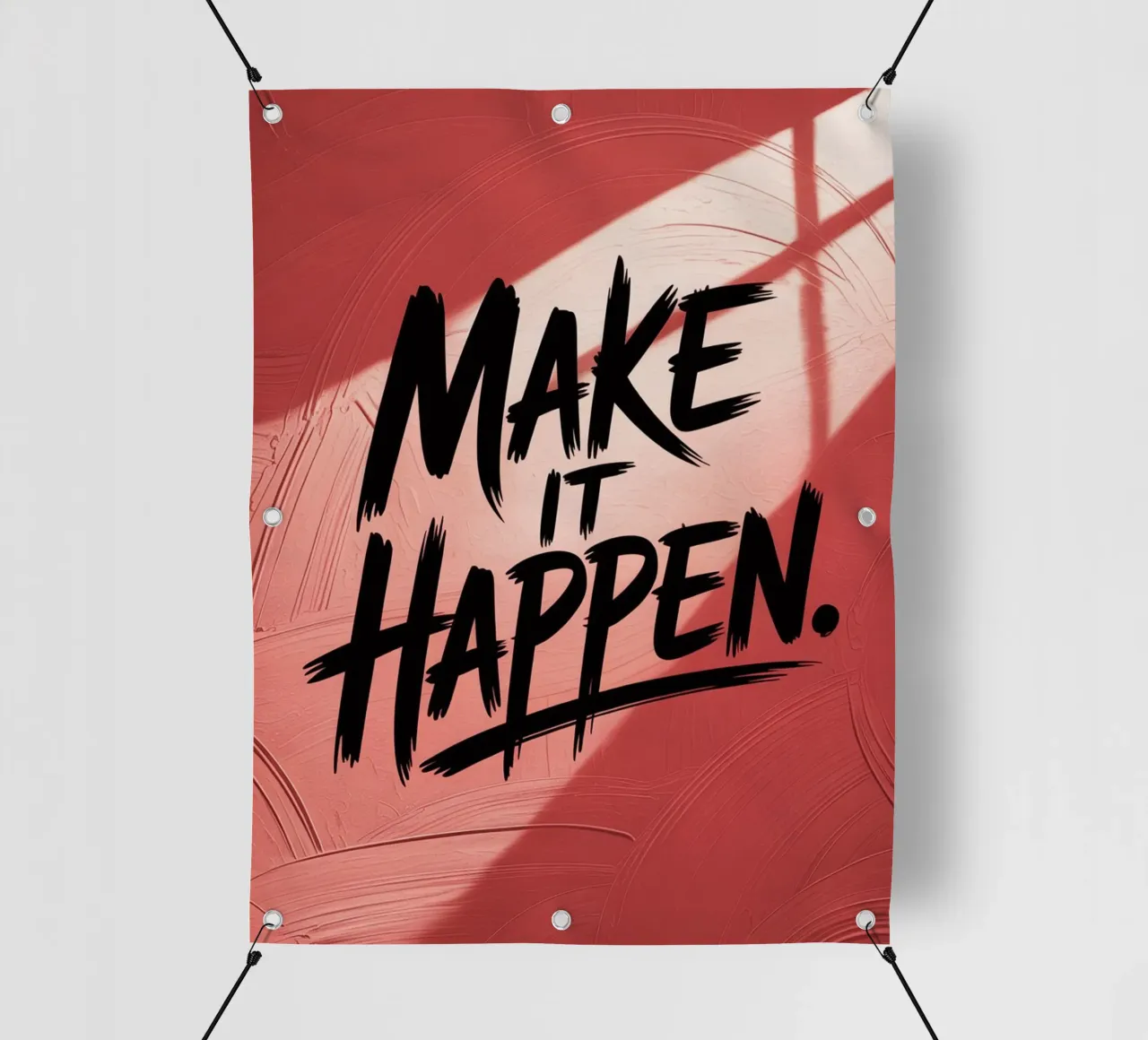 Make It Happen - Affiche de motivation texturée rouge bâche pvc de logic