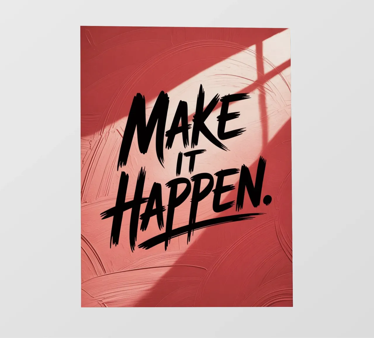 Make It Happen - Affiche de motivation texturée rouge bâche pvc de logic