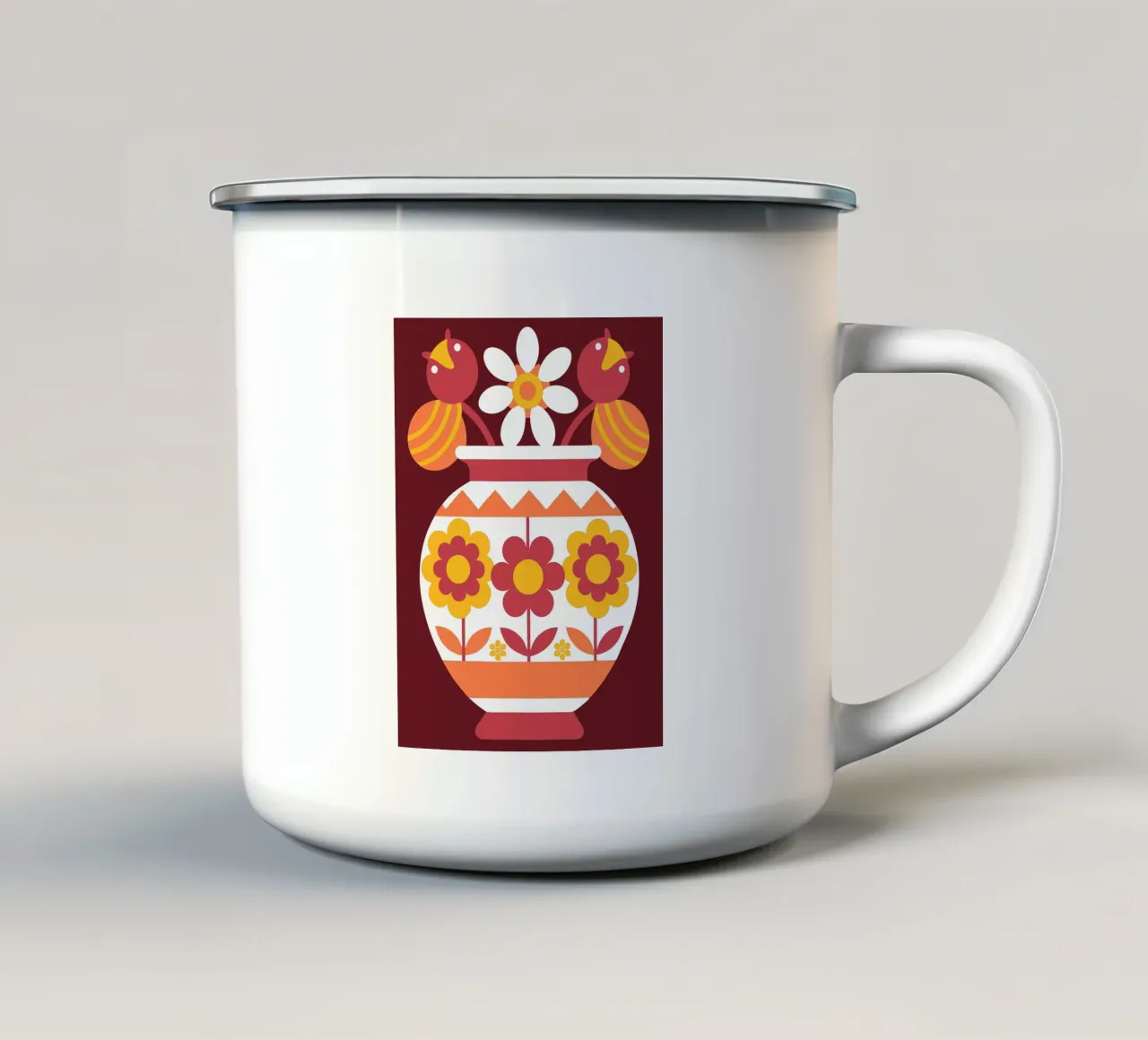 Fiori in vaso tazza in smalto da FLOWER PLACE SHOP